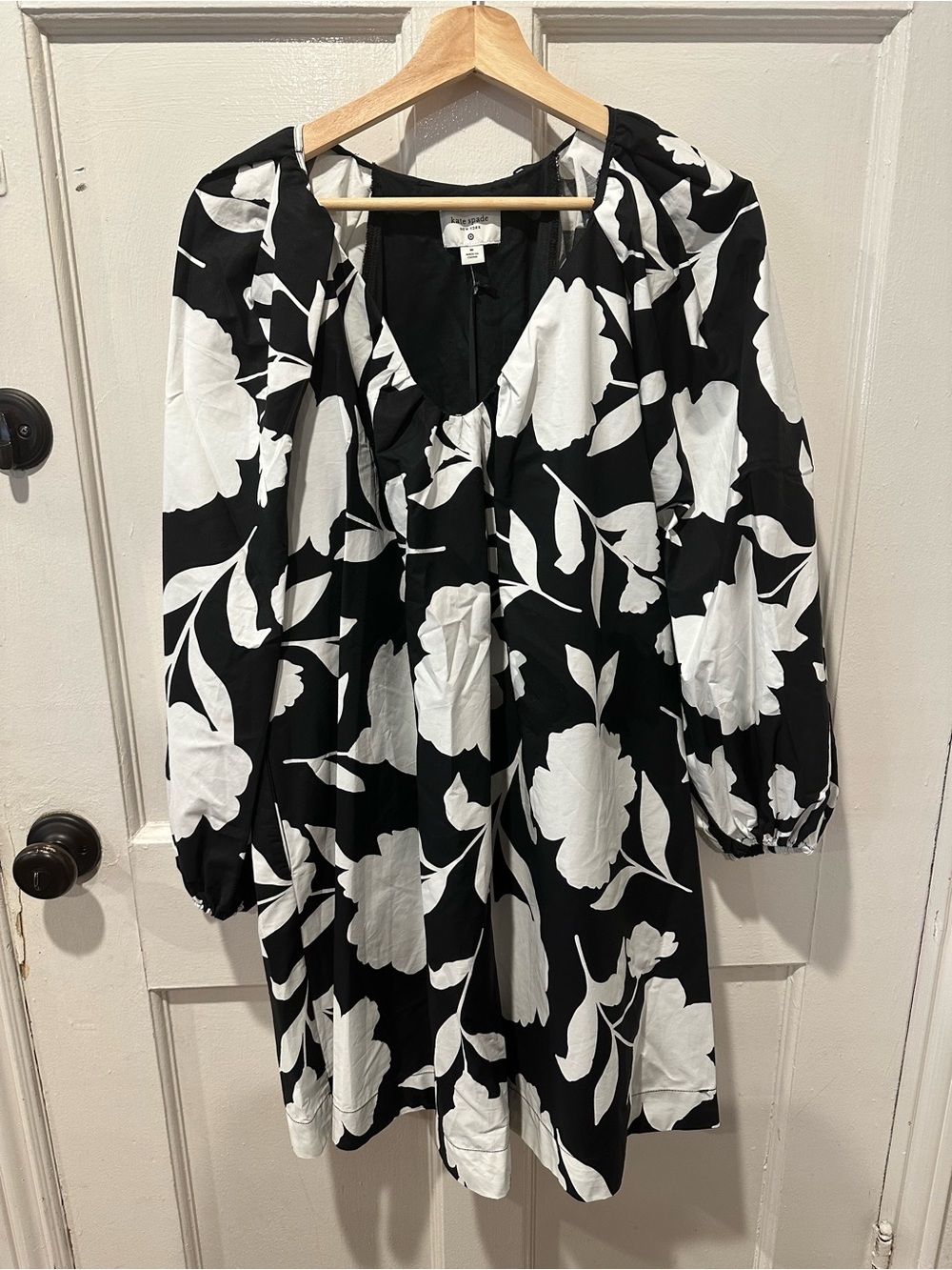 kate spade New York for Target Black and White Floral Rose Poplin Mini Dress NWT